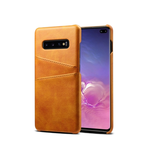 Samsung Galaxy S10   Design Læder Bagcover Lysebrun