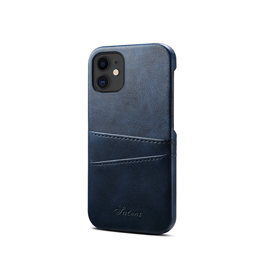Iphone 12   Design Trade  Læder Cover    Kortholder Blå