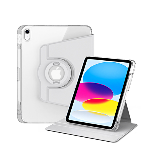 Ipad Air      2020 2022  Akrylisk 360  Cover    Stander Lysegrå