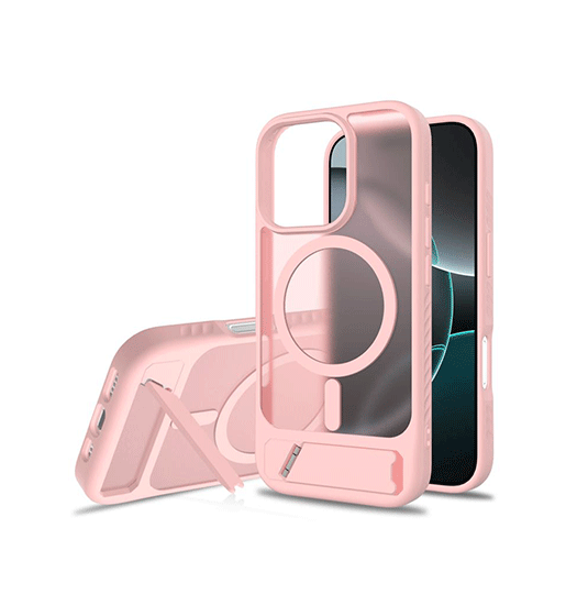 Iphone 16 Pro Max Frosted Magsafe Cover    Kickstand Pink
