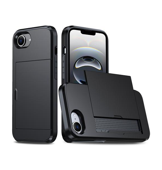 Iphone 16e Deluxe Trade  Håndværker Cover    Kortholder Sort