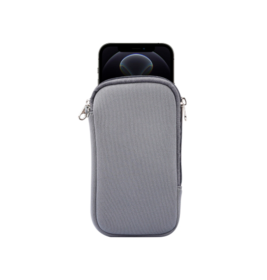 Iphone 11 Pro Max Simple Nylon Sleeve Etui    Lynlås Grå