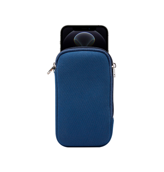 Iphone 11 Simple Nylon Sleeve Etui    Lynlås Navy   Blå