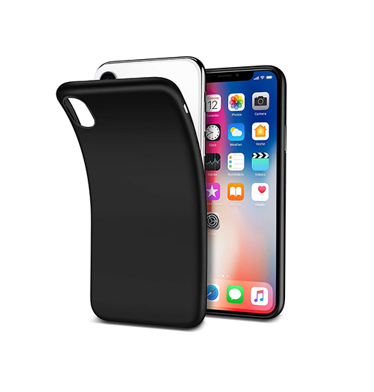 Iphone     Pro  Design Mat Slim Silikone Cover Sort