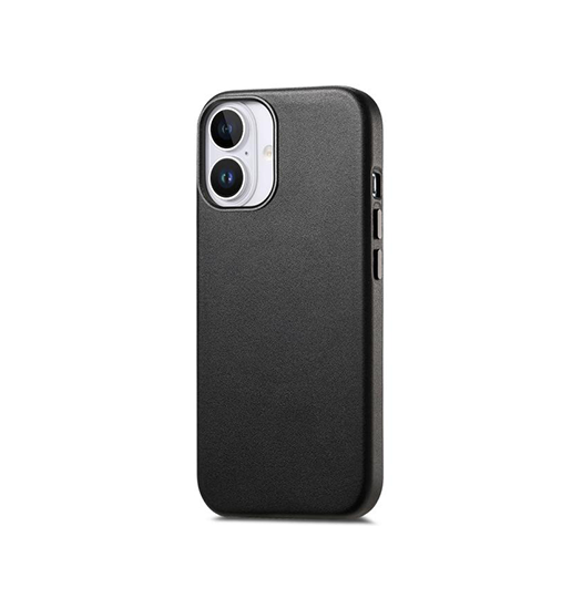 Iphone 17 Delx  Læder Cover Magsafe Kompatibel Sort
