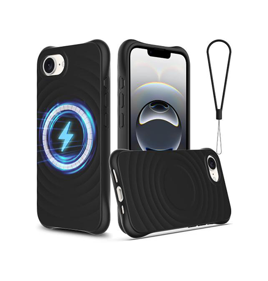 Iphone 16e Delx Trade  Wave Silikone Cover Magsafe Kompatibel Sort