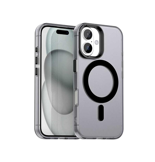 Iphone 17 Delx Trade  Frosted Cover    Magsafe Sort Grå