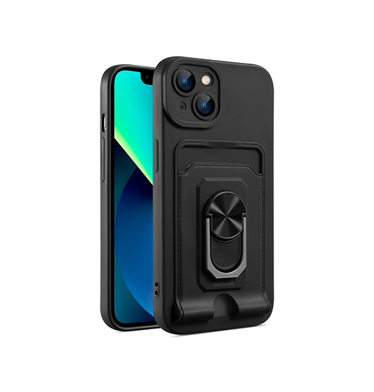 Iphone 14 Plus Olympus Trade  Cover    Ring   Kort Holder Sort