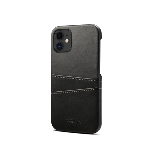 Iphone 12   Design Trade  Læder Cover    Kortholder Sort