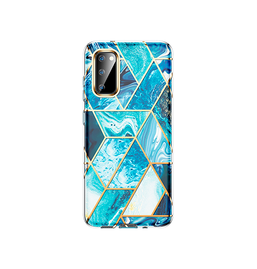 Samsung S20 Plus Uniq Trade Marble Silikone Cover Koboltblå
