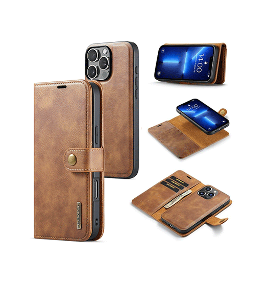 Iphone 11 Pro Max   Ming Trade  Vintage  - -  Læder Etui    Cover Brun