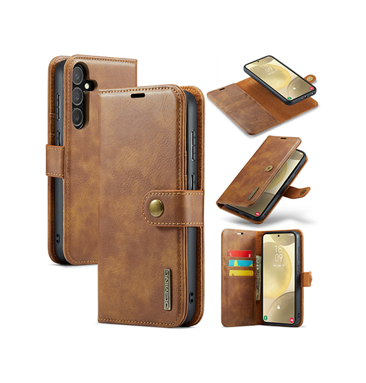 Samsung Galaxy S24 Plus   Ming Trade  Vintage  - -  Læder Etui    Cover Brun