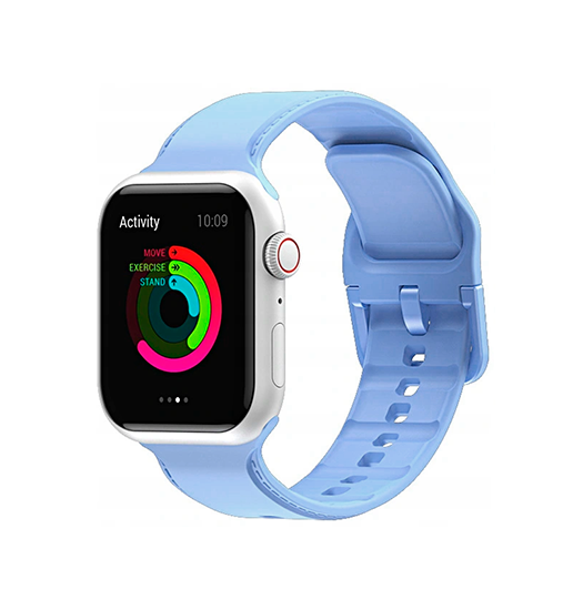 Apple Watch 42 44 45 46 49mm Candy Trade Silikone Sportsrem Blå