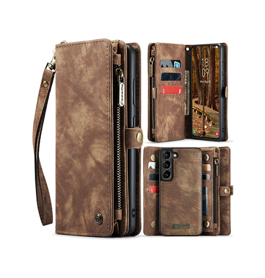 Samsung Galaxy S23 Caseme Trade  Multifunktionel Læder Etui   Pung Brun