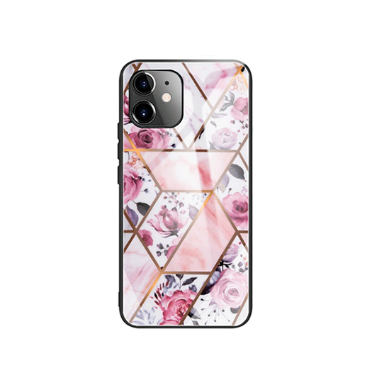 Iphone 11 Deluxe Trade  Marble Cover    Glas Bagside Argyle Pink