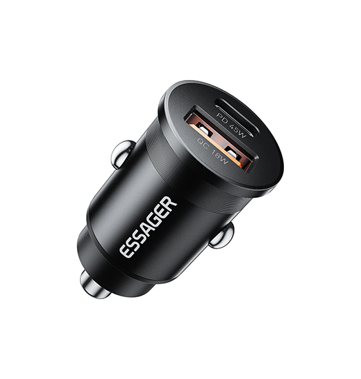Essager Trade    45w Hurtig Biloplader Usb-    Usb-  Sort