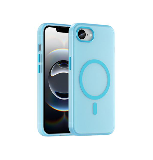 Iphone 16e Delx Trade  Translucent Magsafe Silikone Cover Blå
