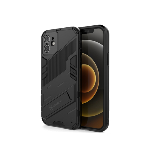 Iphone 12 Eagle Trade  Prz Stødsikkert Cover    Kickstand Sort