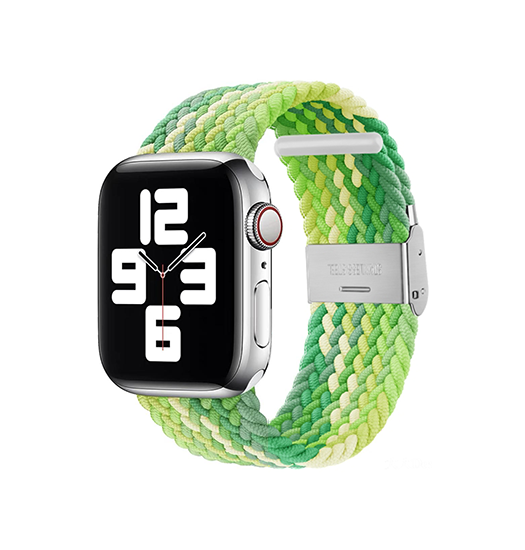Apple Watch  38 40   41 42mm  Deluxe Trade  Woven Flettet Loop Rem Grøn