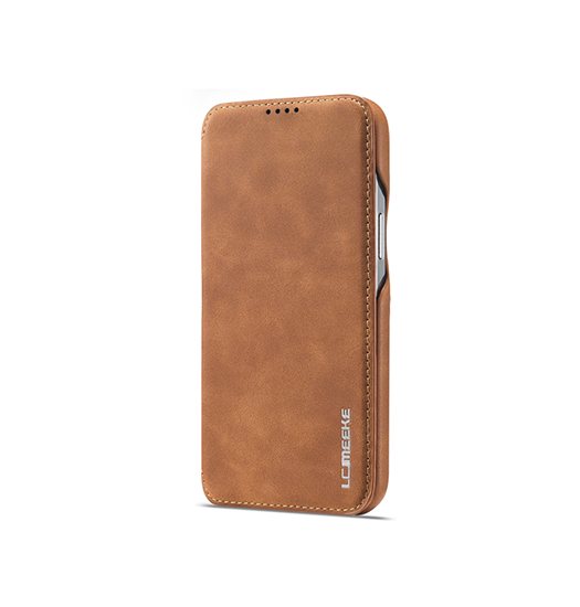 Iphone 13 Pro   Imeeke Trade  Læder Flip Cover    Kortholder Brun
