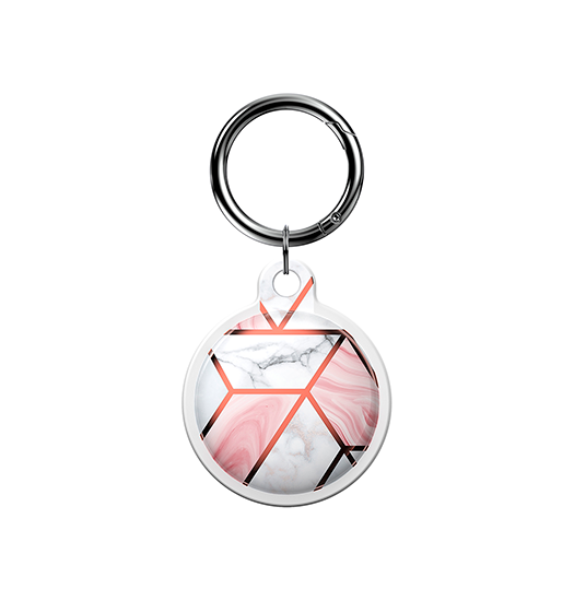 Airtag   Uniq Trade  Marble Silikone Keychain   Nøglering Rose Pearl