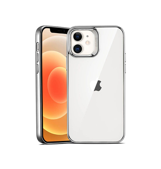 Iphone 12 Esr Pietet Trade  Tyndt Silikone Cover    Sølv Kant