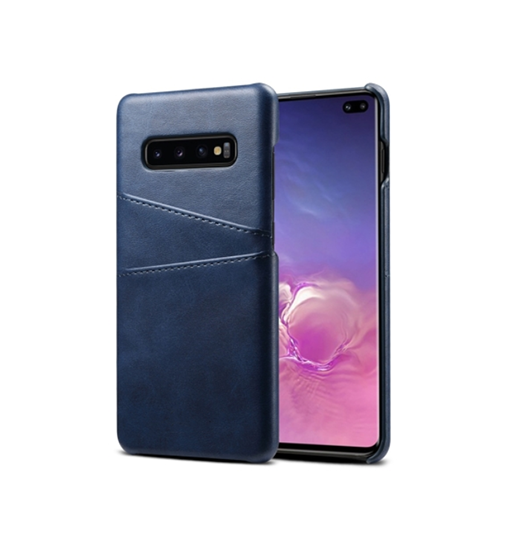 Samsung Galaxy S10   Plus    Design Læder Bagcover Blå