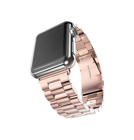 Apple Watch  42 44   45 46 49mm   Cnc Pro Rustfrit Stål Rem Roseguld