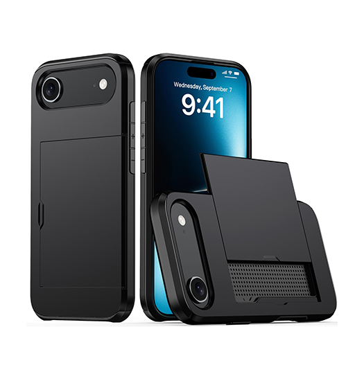 Iphone 17 Air Deluxe Trade  Håndværker Cover    Kortholder Sort