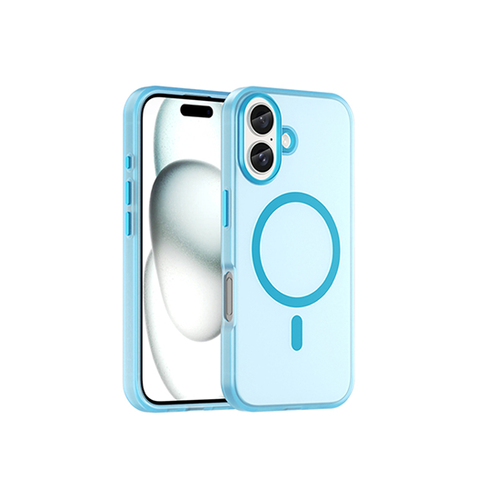 Iphone 16 Delx Trade  Translucent Magsafe Silikone Cover Blå