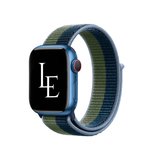 Apple Watch  42 44   45 46 49mm    Empiri Trade  Sport  Nylon Velcro Rem Navy Grøn