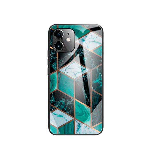 Iphone 11 Deluxe Trade  Marble Cover    Glas Bagside Emerald