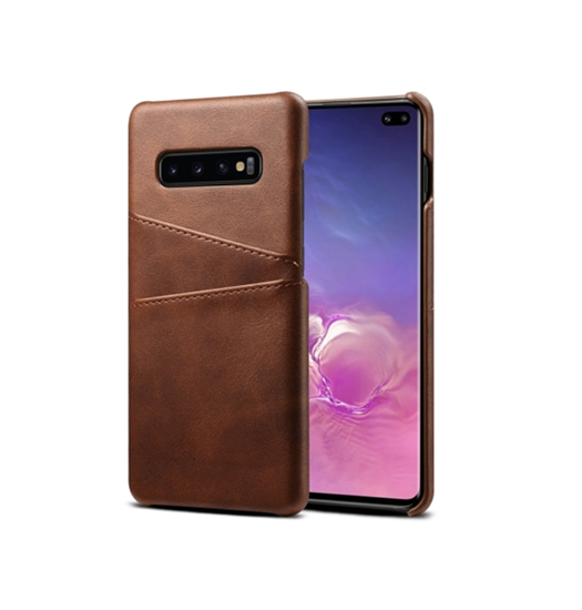 Samsung Galaxy S10   Plus    Design Læder Bagcover Brun
