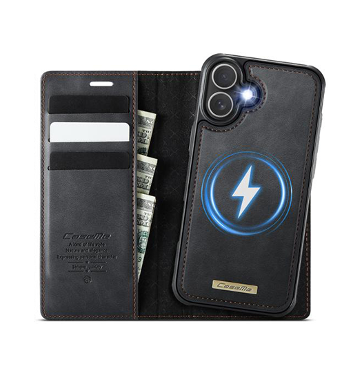 Iphone 17 Caseme Trade  Premium Læder Cover   Pung Sort