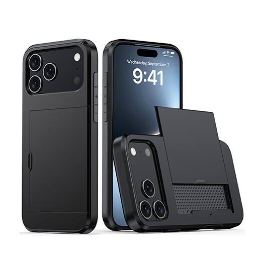 Iphone 17 Pro Deluxe Trade  Håndværker Cover    Kortholder Sort