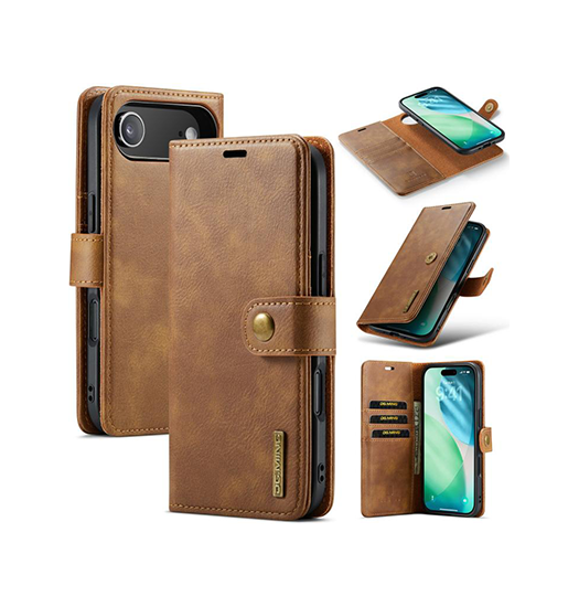 Iphone 17 Air   Ming Trade  Vintage  - -  Læder Etui    Cover Brun