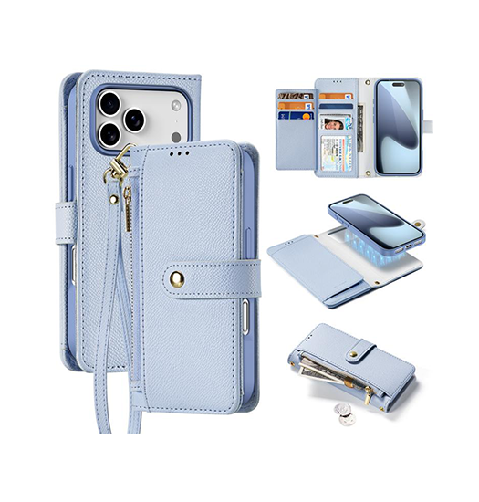 Iphone 17 Pro Dux Ducis Trade   - -  Læder Etui    Aftageligt Cover Blå