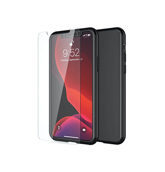 Iphone 11 Pro Max 360  Fuld Cover    Beskyttelsesglas Sort