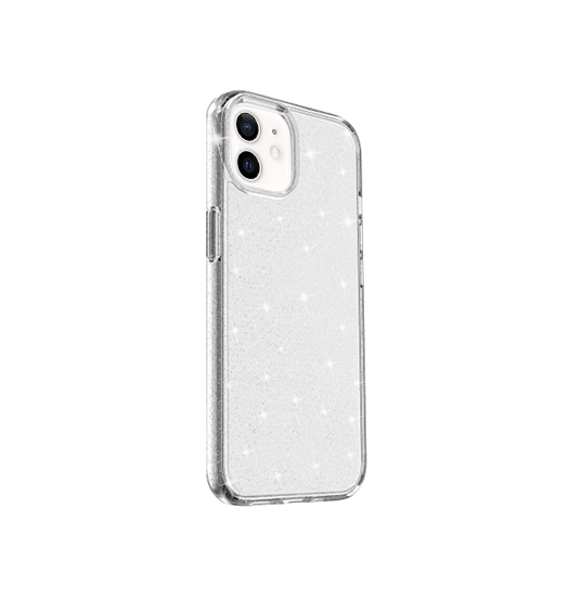 Iphone 12 Mini Delx Trade  Glitter Silikone Cover Sølv