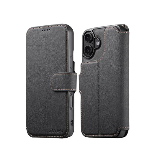 Iphone 17 Suteni   - -  Læder Cover    Magsafe Sort