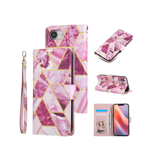 Iphone 16e Uniq Trade  Marble Læder Etui Purple