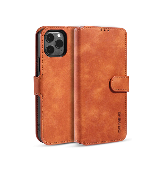 Iphone 11 Pro Max   Ming Trade  Classical Læder Etui   Taske    Pung Brun