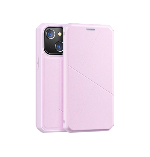 Iphone 13 Mini Dux Ducis Trade  Superior Læder Cover Etui    Kortholder Lyserød