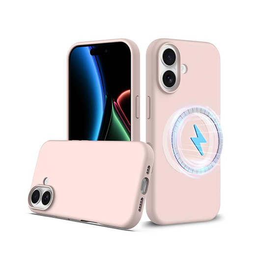 Iphone 17 Deluxe Trade  Soft Touch Silikone Cover Magsafe-kompatibel Lyserød