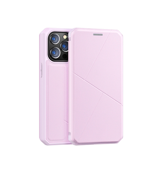 Iphone 13 Pro Max Dux Ducis Trade  Superior Læder Cover Etui    Kortholder Lyserød