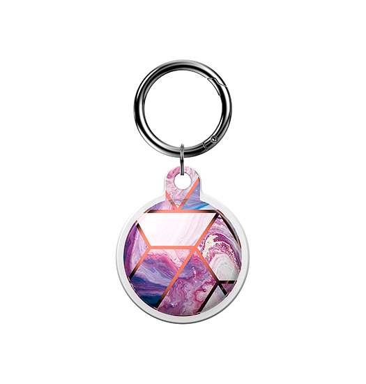 Airtag   Uniq Trade  Marble Silikone Keychain   Nøglering Lilla