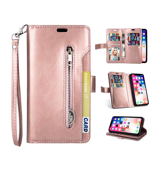 Iphone 11 Pro Max Platinum Multi Etui      Kort Pung Rose