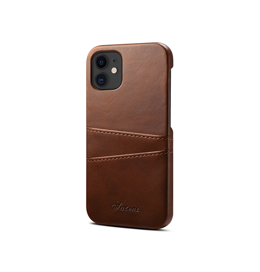 Iphone 12   Design Trade  Læder Cover    Kortholder Brun