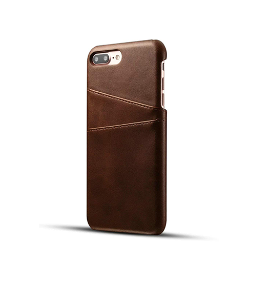 Iphone     Plus   Design Læder Bagcover Pung Brun