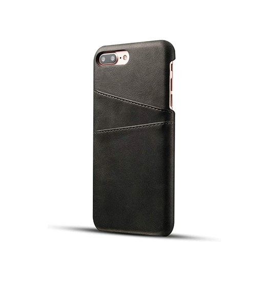 Iphone     Plus   Design Læder Bagcover Pung Sort